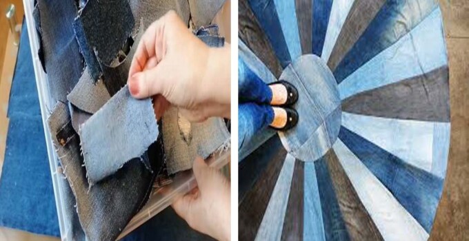 Cómo hacer una alfombra de los viejos jeans