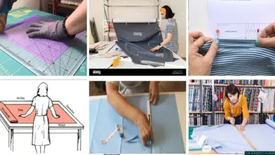 Aprende a medir y cortar telas: guía completa Foto de una persona midiendo y cortando telas en una mesa de corte