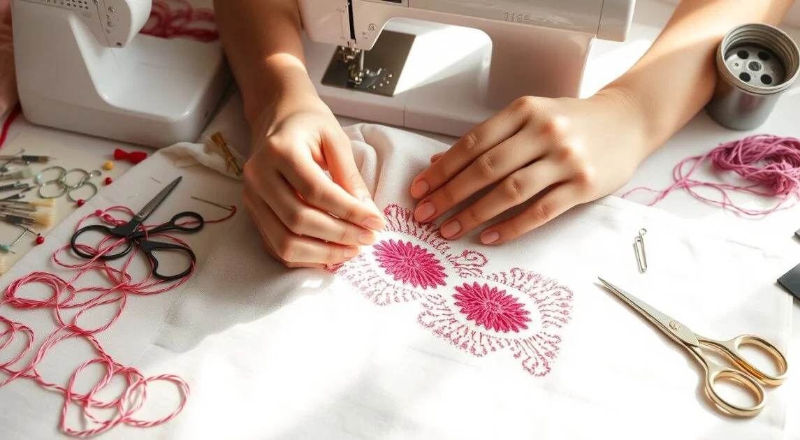 Proceso de costura a mano